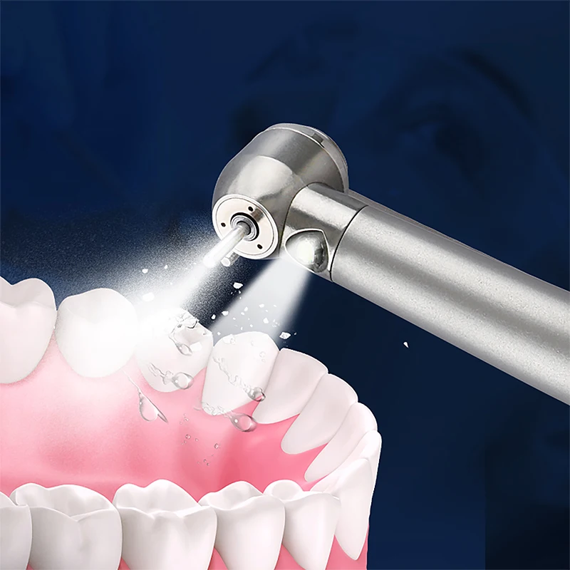 Фото EYY Dental LED Высокоскоростной наконечник Насадки для стоматолога Воздушная турбина Кнопка Тройной распылитель воды 2 4 отверстия Ручки с высоким вращением Инструменты №2