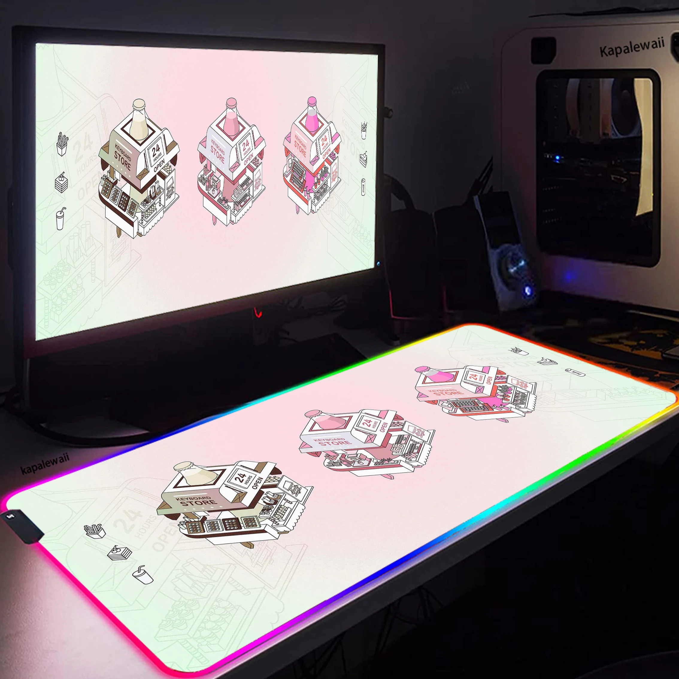 

XXL коврик для мыши большой RGB оверлок край коврик резиновый скоростной ПК компьютерный игровой коврик для мыши водонепроницаемый Настольны...