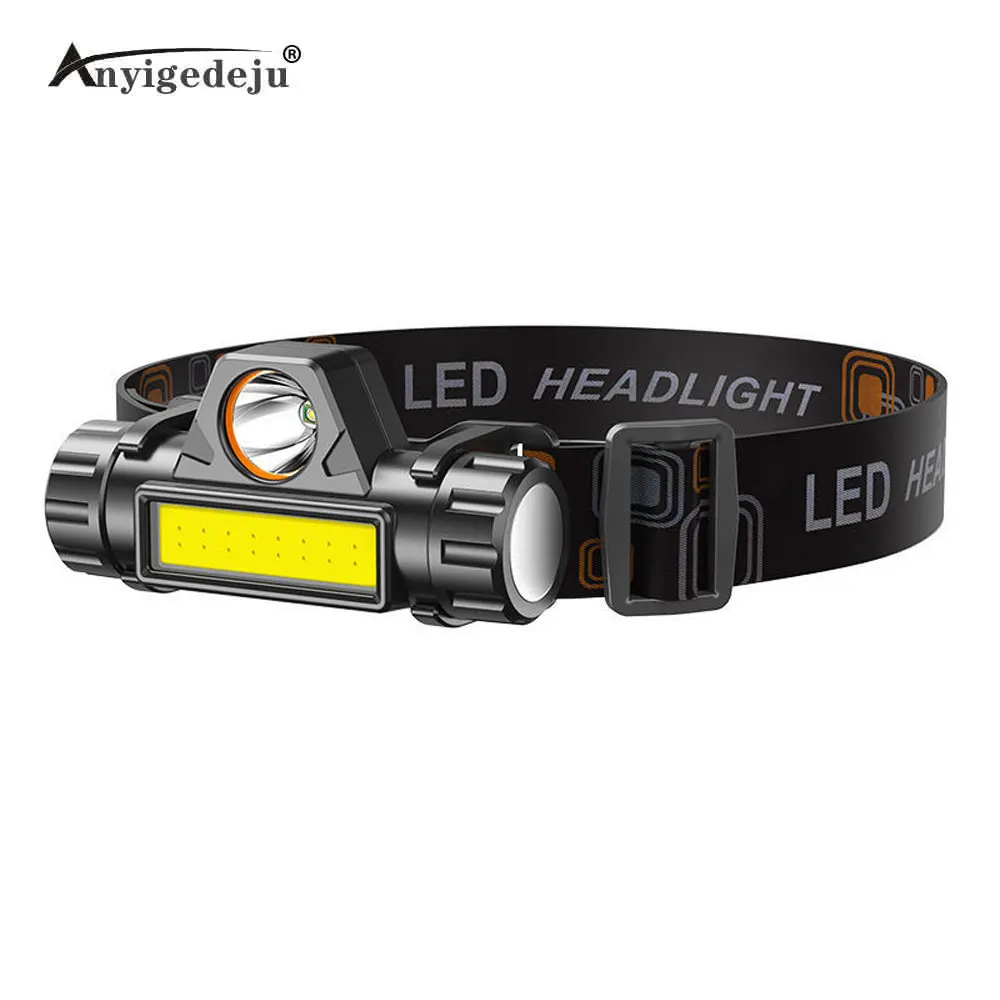 

Миниатюрный налобный фонарь с плавным затемнением xpe cob, светодиодный налобный фонарь, яркий регулируемый usb перезаряжаемый портативный фон...