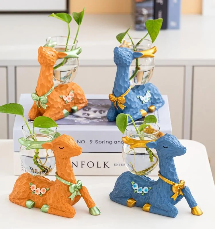 

Nordic Deer Light Luxury Home Vase Creative Fresh Modern Living Room Porch TV Wine Cabinet Decoration Office Table Small Orname