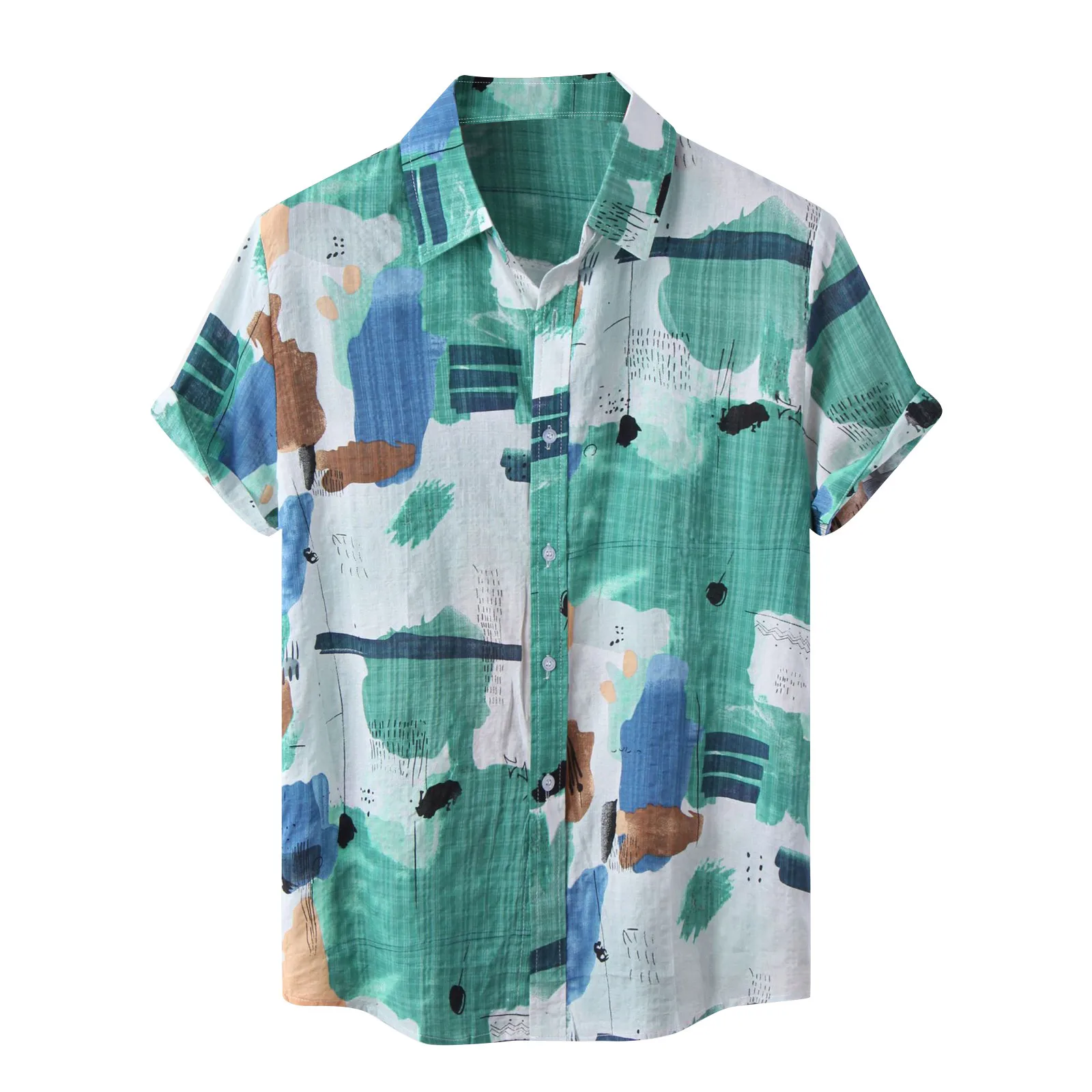 

Men's Casual Shirts Hawaiian Style Loose Beach Short Sleeve Tops Summer fashion Printed Vacation Short Sleeve beach tops