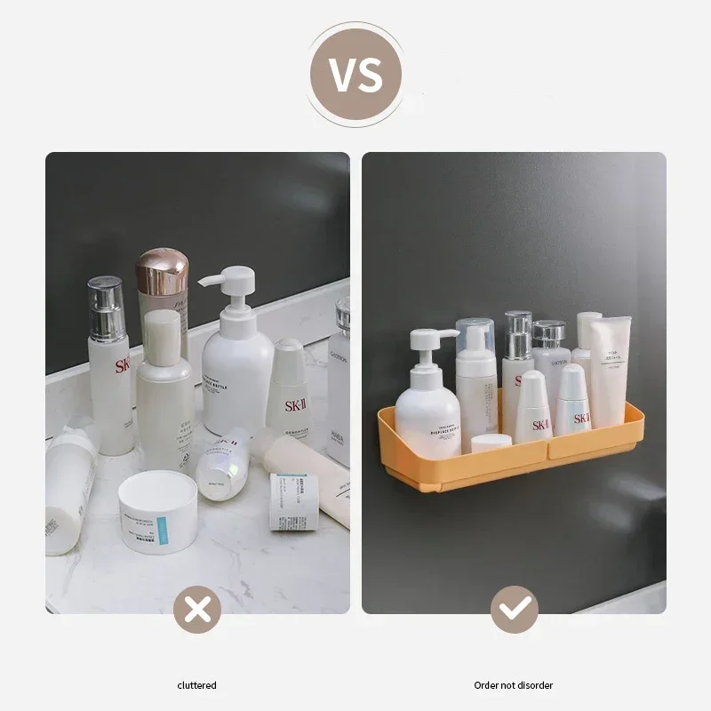 Стеллаж для хранения настенный органайзер специй косметики ванной комнаты без