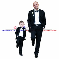fashion 2 piece boy suit wedding tuxedo young kids blazer pants set child lapel jacket blackgreenburgundy