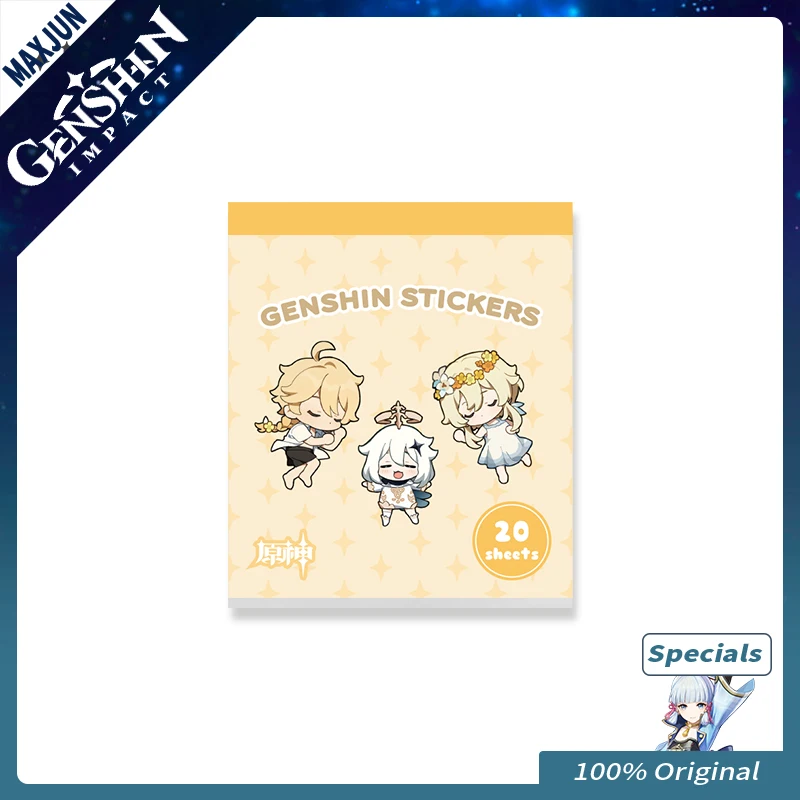 

Genshin Impact Original Game Derivatives Q Version Sticker Book Paimon's Paintings Anime Cosplay Kawaii Lumine And Aether Mini