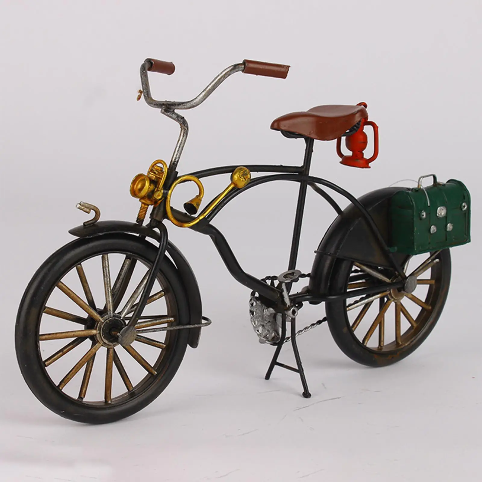 

Classic Iron Art Bicycle Model Figurines Wall Sculpture Miniature Desktop Metal Bike Statue for Cabinet Ornaments Hallway Bar