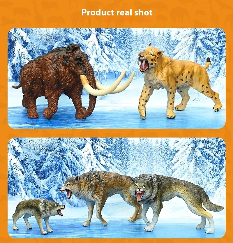 Фото В наличии новая образовательная игрушка Canma Mammoth Machairodus Deinotherium Paraceratherium Daeodon доисторическая модель животного игрушка №3