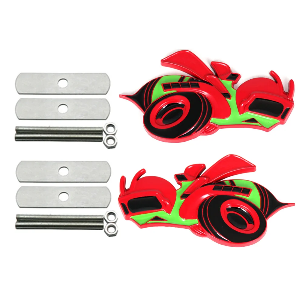 

2x Green Red Black Super Bee Logo 3D Emblem Rumble Bee Car Front Grille Bumper Badge for Ram 1500 2500 3500 Challenger Charger