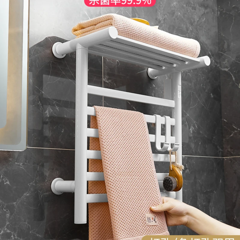

Non-punching electric towel rack, bathroom toilet, constant temperature heating bath towel, drying shelf, household carbon fiber