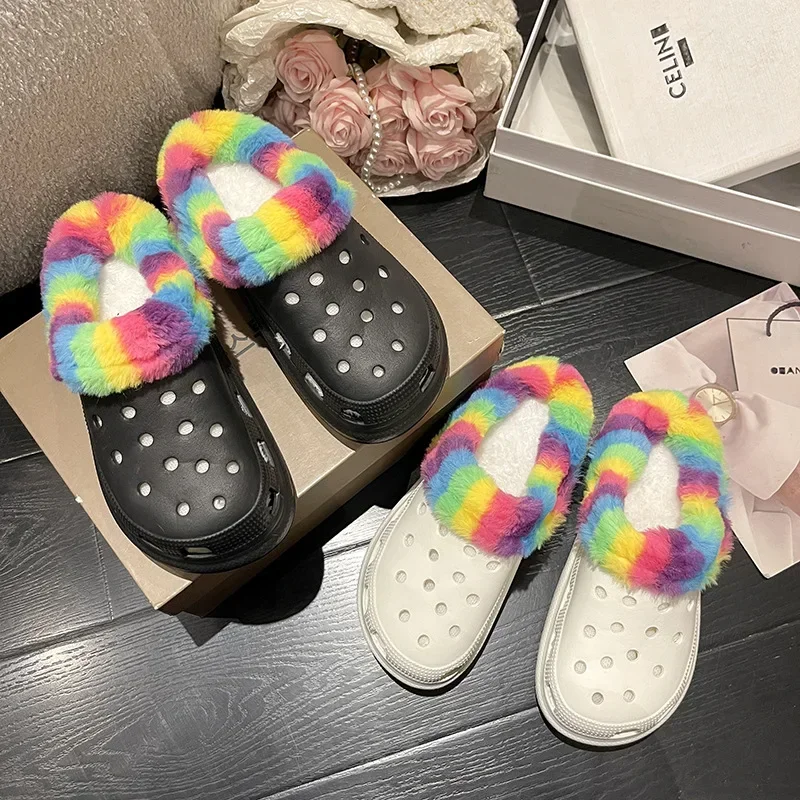

Croc Sandals Wome Shoes Comfortable Hole Shoes Women's EVA Sandals Light Weight Outdoor Casual Beach Slippers Cotton Slippers