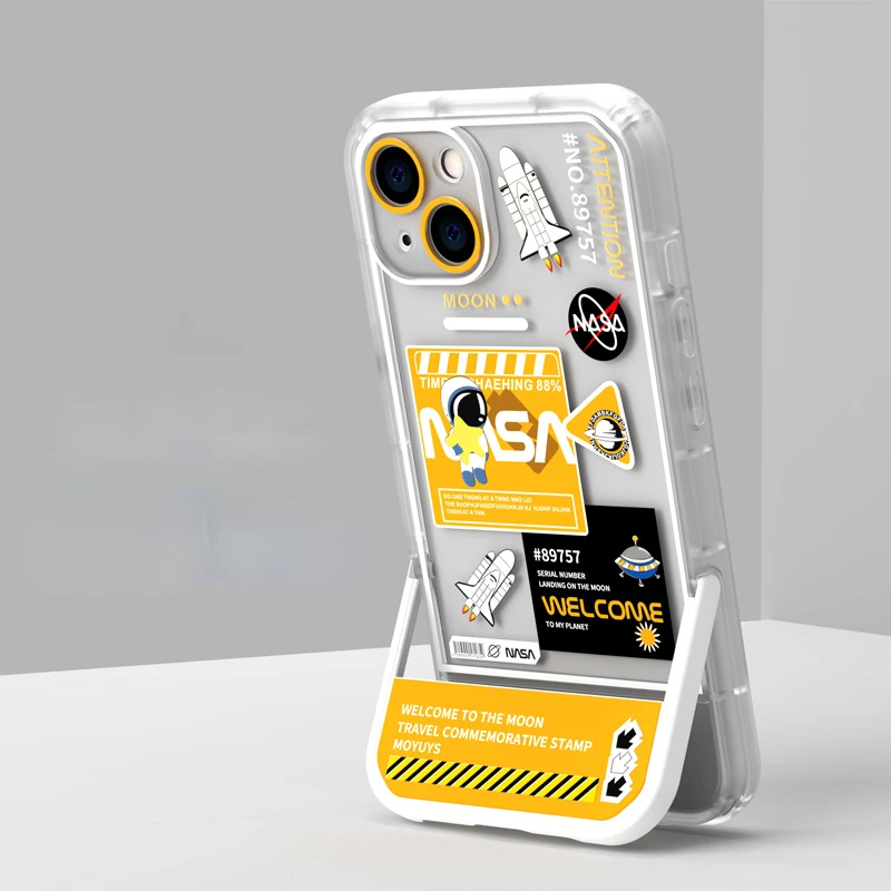 

For iPhone 13 12 11 Pro Max XR XS X 6S 7 8 Plus SE Mini Shockproof Phone Case Protective Sleeve Lnvisible Stand Invisible