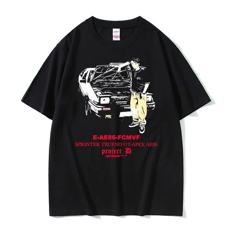 

Anime Initial D T Shirt Toyota 1985s AE86 Fcmvf Sprinter Trueno Gt Apex Tees Fujiwara Takumi T-Shirt Men Manga Drift Car Tshirt