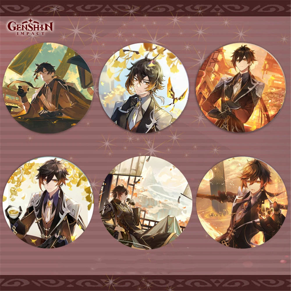 Игра Genshin Impact Liyue Harbor Vago Mundo Zhongli Косплей Костюм Значок Булавка SPTE Жесть Брошь Опора