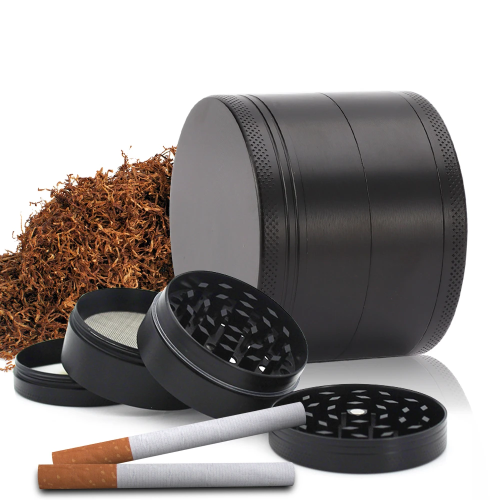 

4-layers Herb Tobacco Grinder Metal Alloy Herbal Grinders Manual Grass Spice Crusher Machine Smoking Pipes Cigarette Accessories