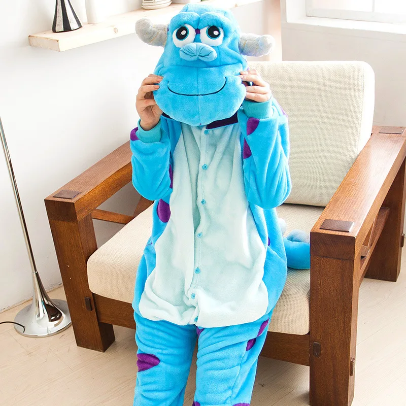 Family Winter Warm One-Piece Garment Polyester Comfortable Cartoon Animal Cosplay Jumpsuits With A Tail And Two Closed Angle