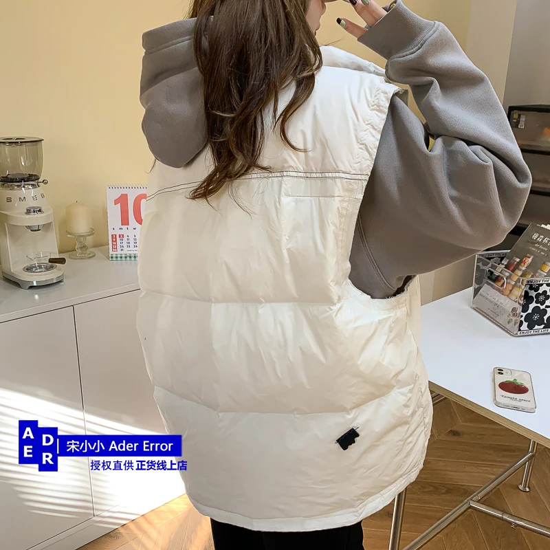 High quality down jacket waistcoat women's autumn and winter new loose stand collar thickened white duck down sleeveless coat