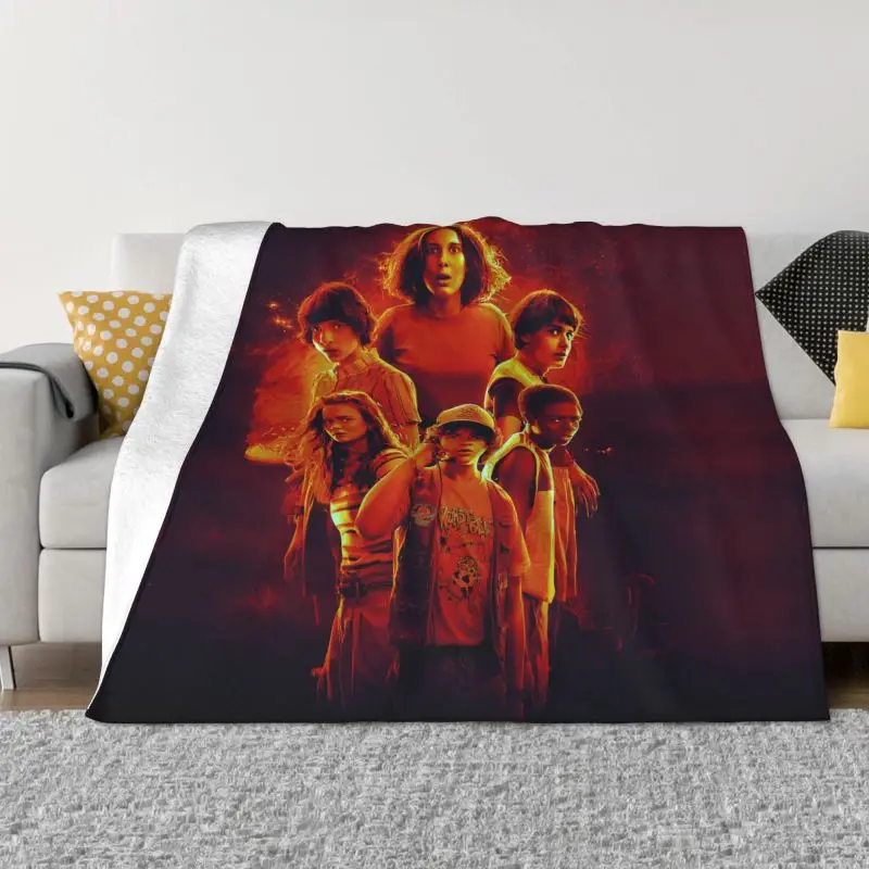 

Stranger Things Blanket Soft Fleece Autumn Warm Flannel Funny 80s TV Show Throw Blankets for Sofa Outdoor Bed Bedspread