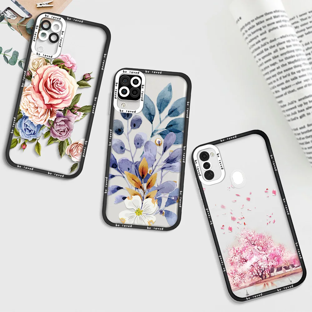 

Rose Clear Phone Case for Samsung A11 A12 A71 A21S A32 4G A52 A52S A53 5G A72 S22 Plus S22Ultra Shockproof Coque Soft Back Cover