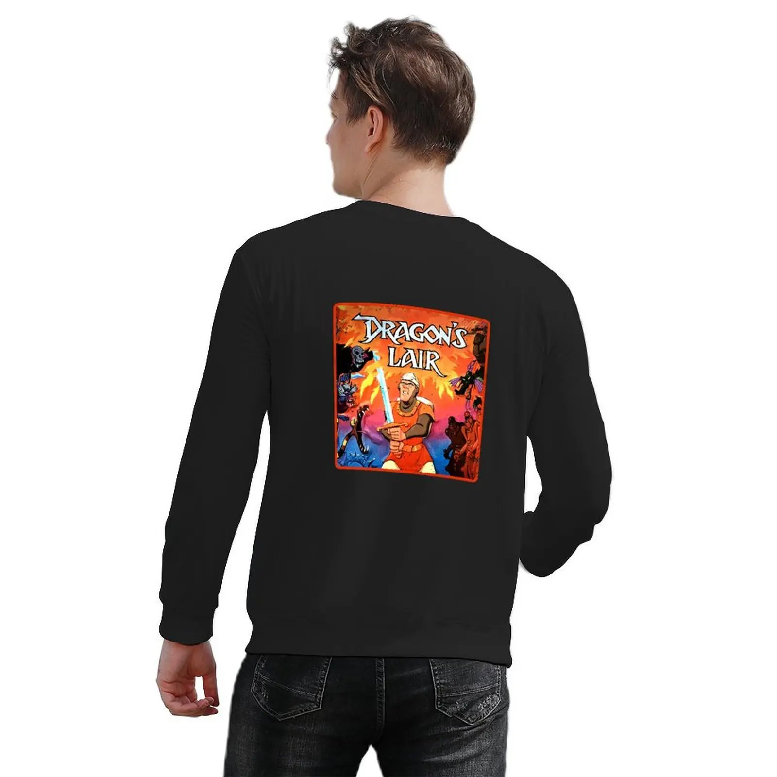 Винтажный пуловер Dragon's Lair, мужская одежда, осенние новинки, мужская толстовка, корейская одежда, толстовка для мужчин (art.: 3920d2139a70f) - 3920d2139a70f