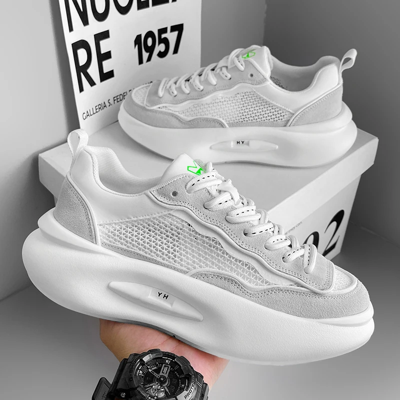 Мужская обувь осенне-зимняя дышащая новинка 2024 сетчатая с полой сеткой