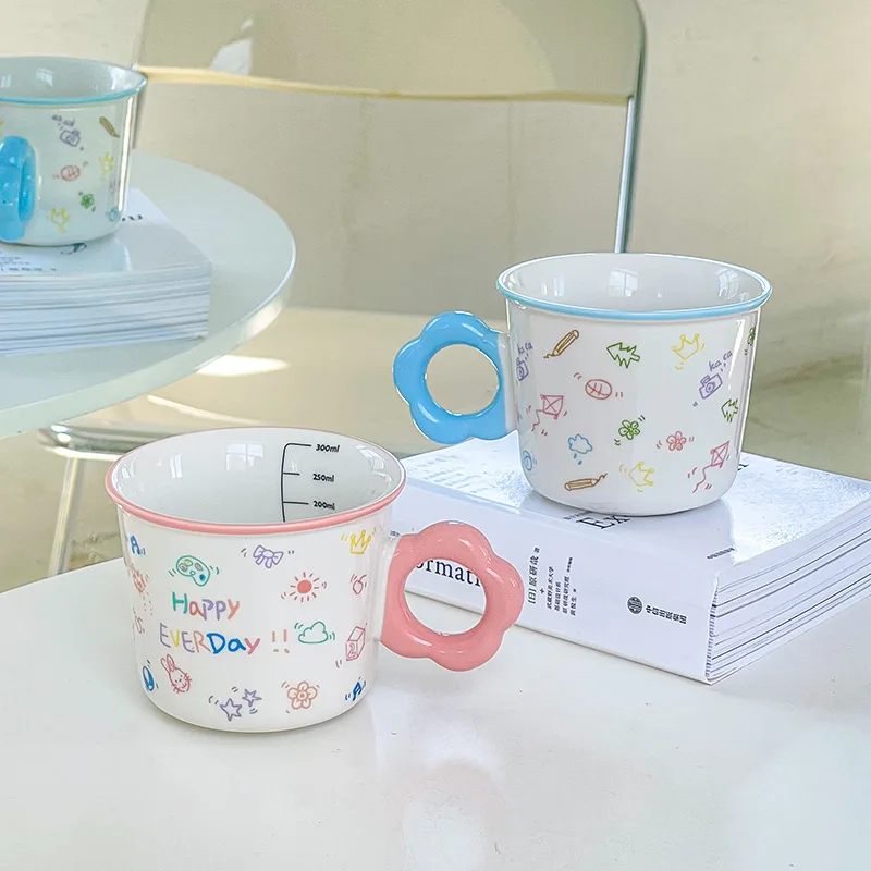 

Корейская керамическая кружка, градуированная молочная чашка, оригинальная кофейная чашка, персонализированные подарки, термокружки для кофе, чая, милые кружки в подарок для пары