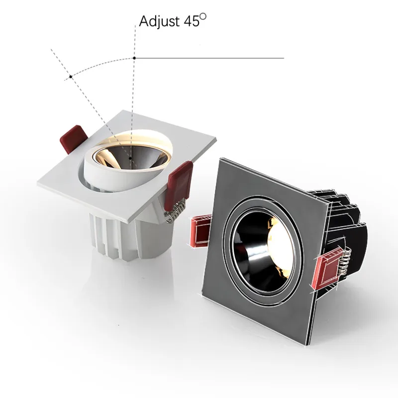 Pаспродажа Встраиваемая Светодиодная потолочная лампа 24 Вт 10 Вт, светодиодные точечные светильники с одной/двойной головкой, CREE COB, защита от фотосвета...