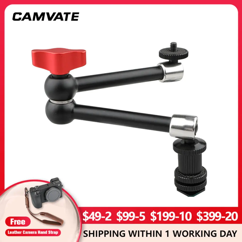 

CAMVATE Versatile 11" Articulating Arm Adjustable Friction Magic Arm & Shoe Mount For DSLR Camera Cage Rig/LCD Monitor/LED Light