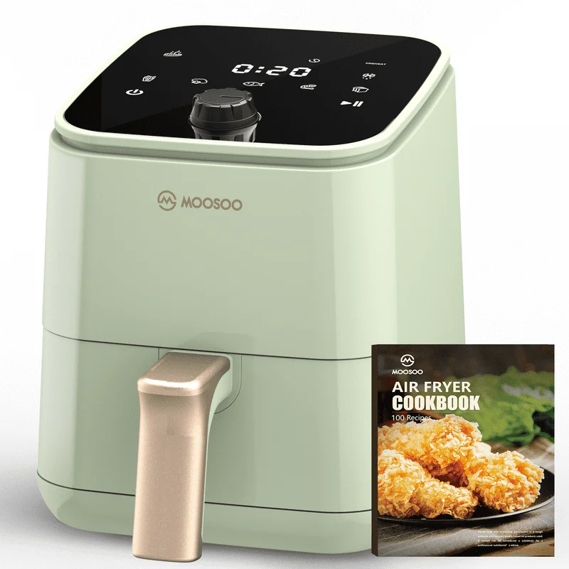 

Small 2Qt Air Fryer with 8 Presets & Rapid Hot Air Technology, Healthy Cooking with Less Oil, Compact & Safe