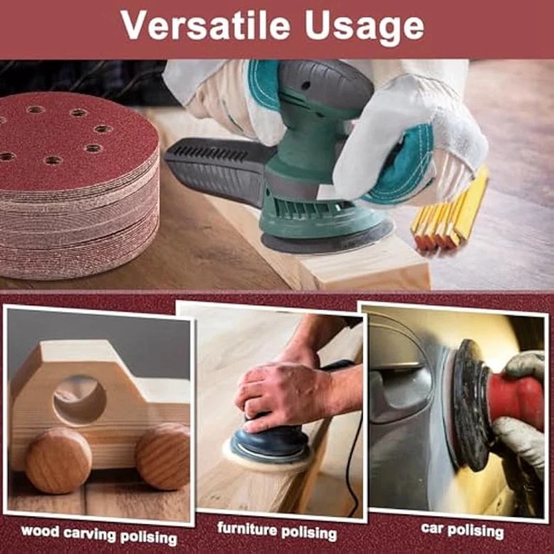 160 шт. 5-дюймовый шлифовальный диск 60/80/120/150/240/320/400/600 зернистость наждачная бумага