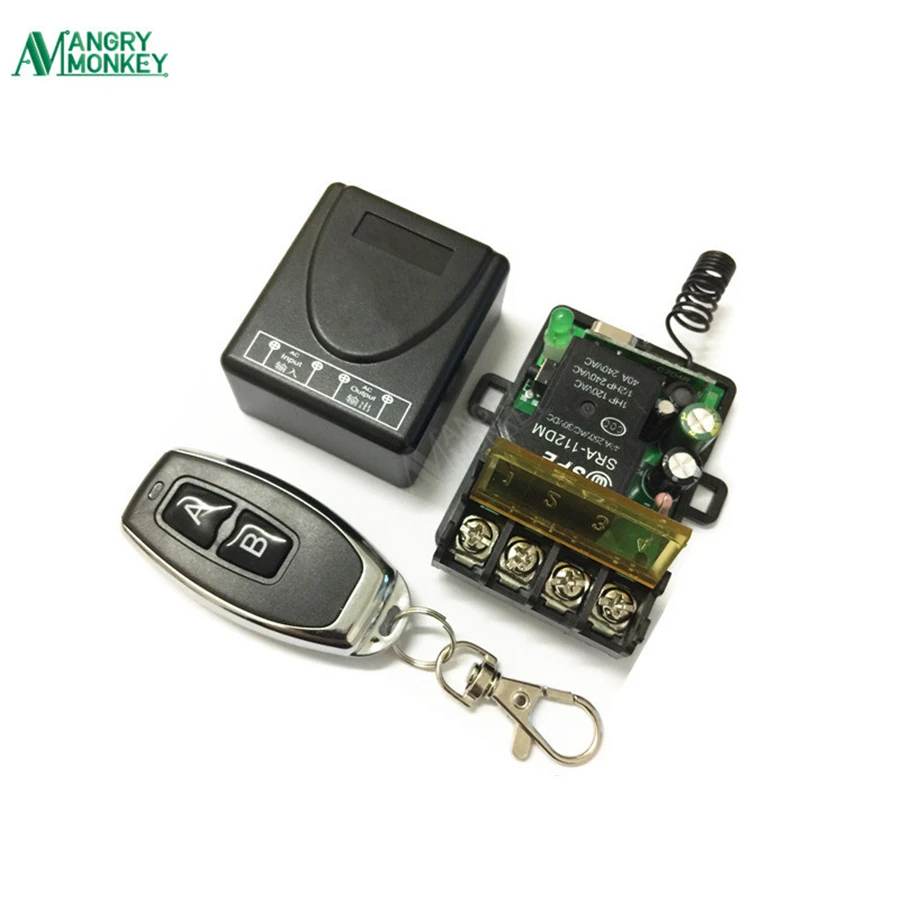 433Mhz Universal Wireless RF Remote Control Switch AC 220V 1CH 30A Relay Receiver and 2 channel 433 Mhz Remote For Water pump