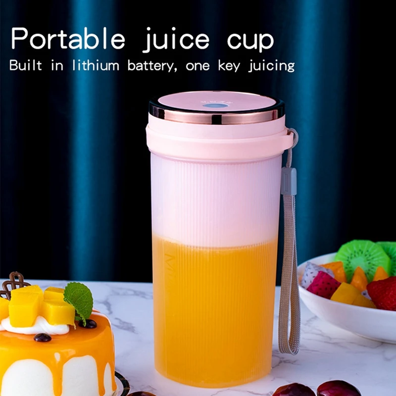 USB Electric Safety Juicer Cup 6-Blades Fruit Juice Mixer Rechargeable Juicing Mixing Crush Ice Smoothie Maker