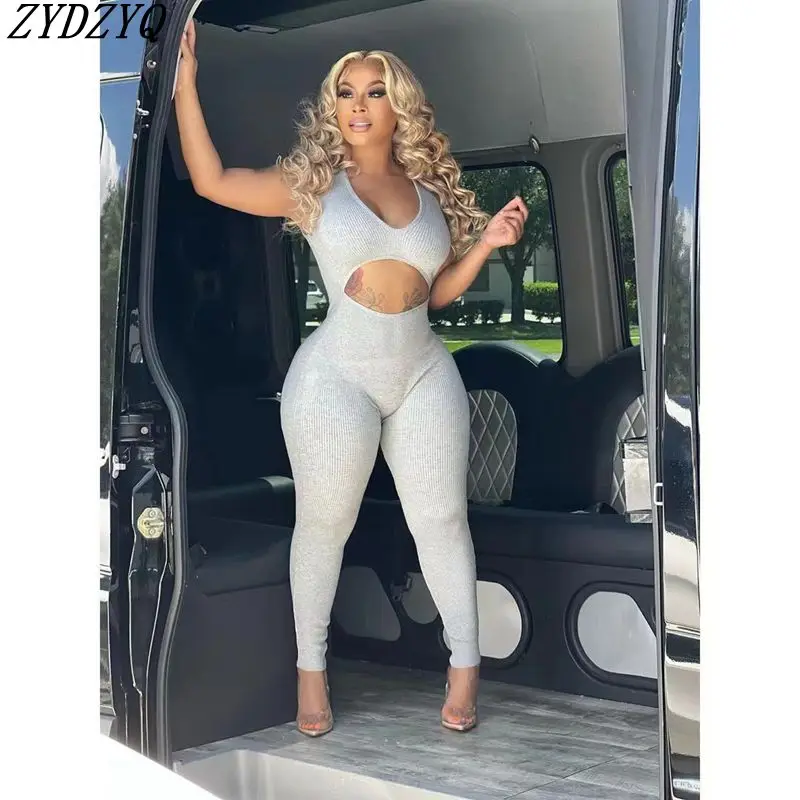 Сексуальный Облегающий комбинезон ZYDZYQ женский летний повседневный с глубоким