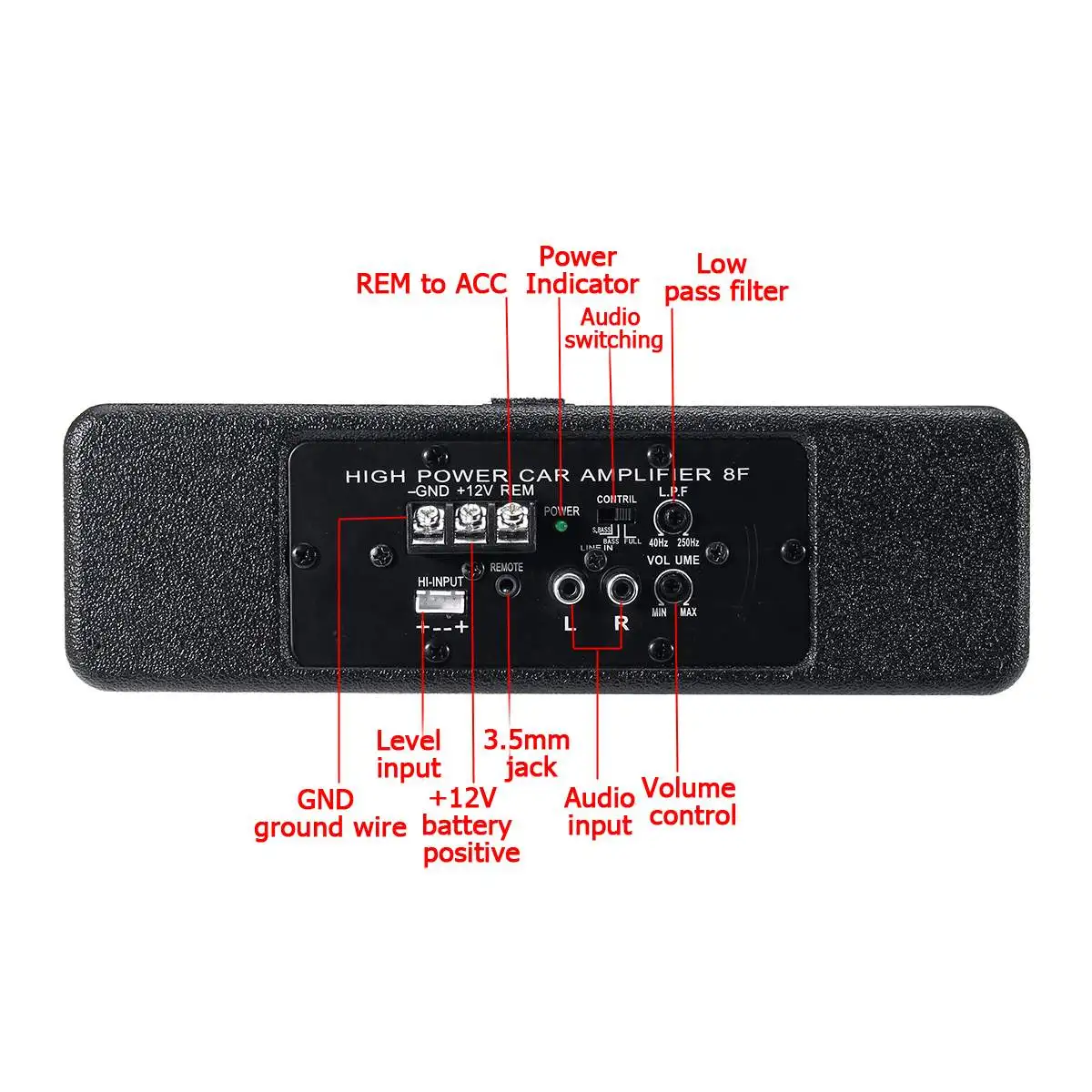 8-дюймовый автомобильный сабвуфер под сиденьем, активный, 600 Вт, мощный чистый бас, усилитель, аудио стерео динамик, устойчивый к вибрации.