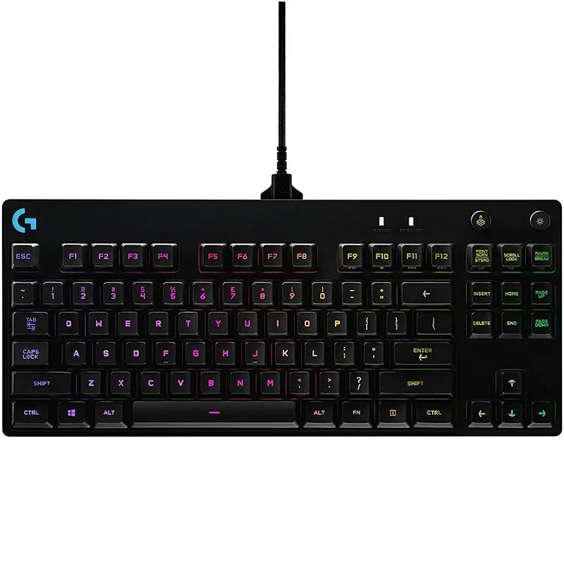 Проводная игровая клавиатура G PRO голубая GX с клавишами программируемая RGB без