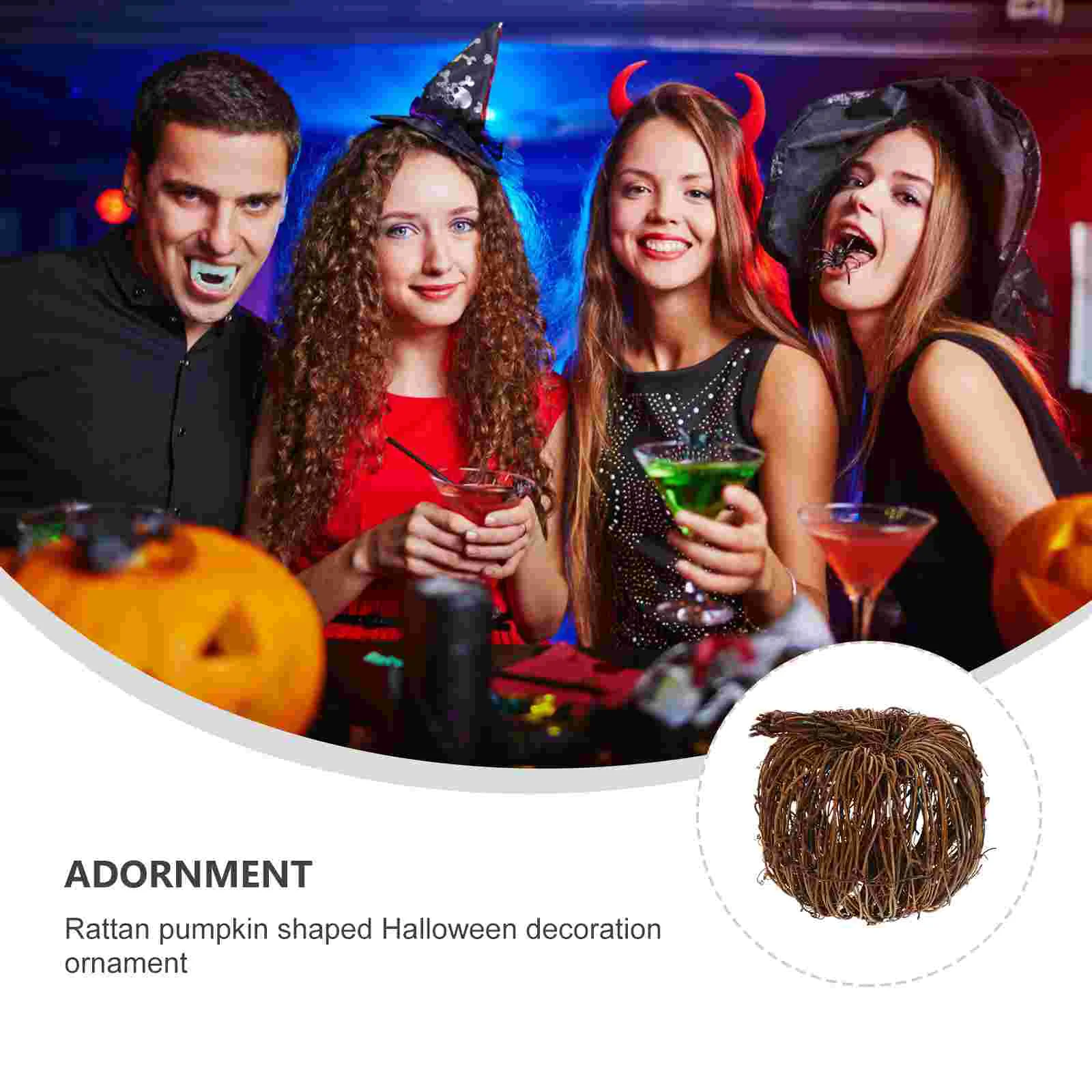 Осенняя гирлянда Хэллоуин украшения тыква ремесло Takraw стол настольный ротанг