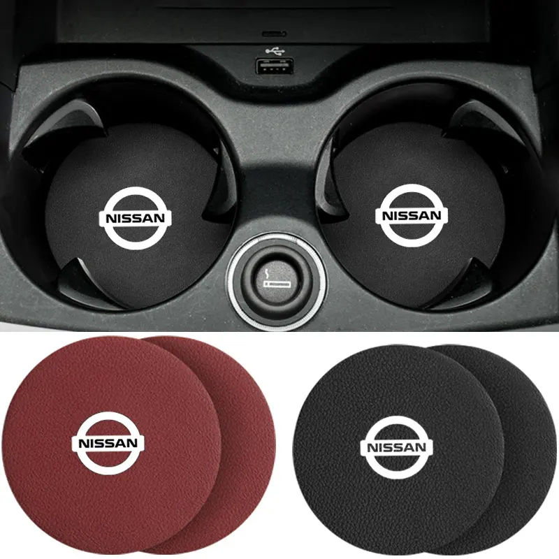 

2pcs Car Water Cup Bottle Holder Anti-slip Pad Mat For Nissan Qashqai Juke X-Trail Patrol Navara Tiida Micra Almera Rogue Sentra