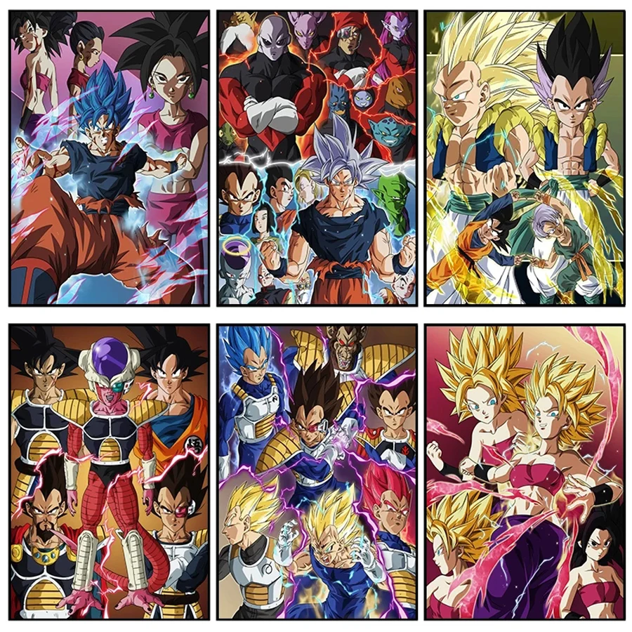 

Dragon Ball Anime 5D DIY Diamond Painting Super Saiyan Goku Cross Stitch Rhinestone Mosaic Diamond Embroidery Fans Best Gift