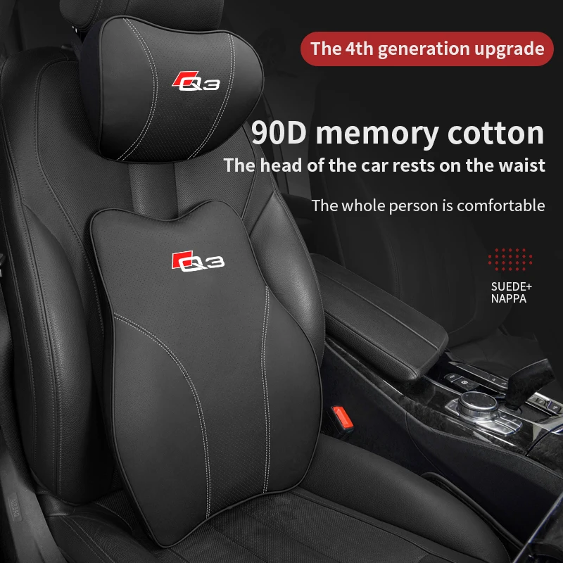 

Car Neck Pillow Adjustable Head Restraint 3D Auto Seat Pillows For Audi Q3 Seat Covers Car Headrest Auto parts