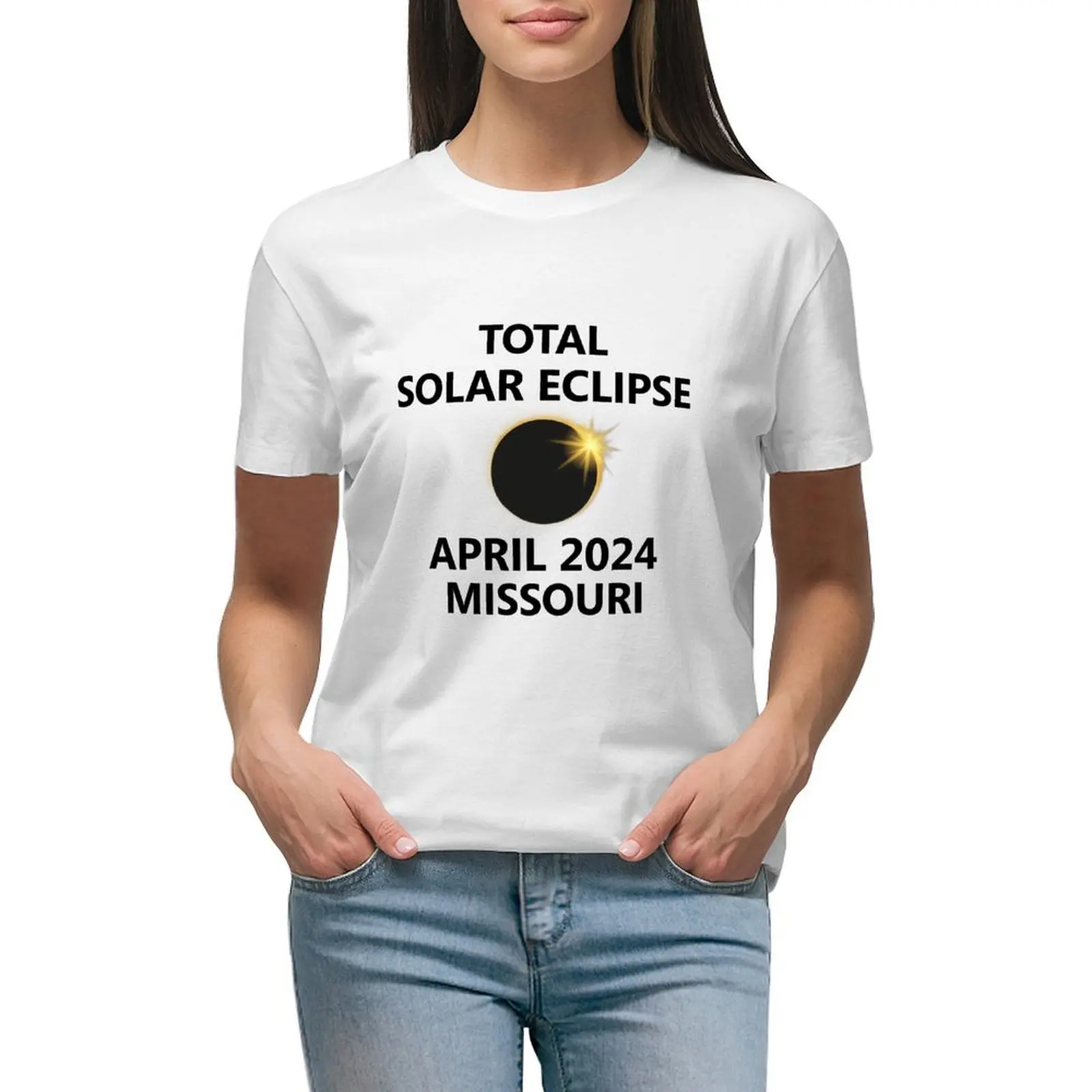 Футболка женская летняя с солнечным затмением топ в стиле Миссури городской штат