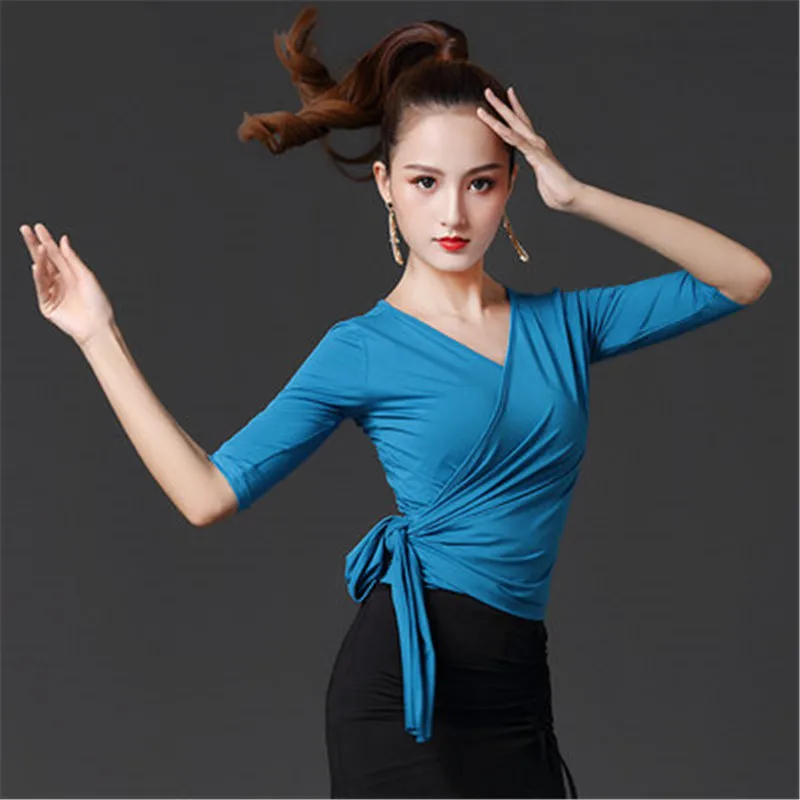 Модал для взрослых с коротким рукавом женщин занятий танцами современный