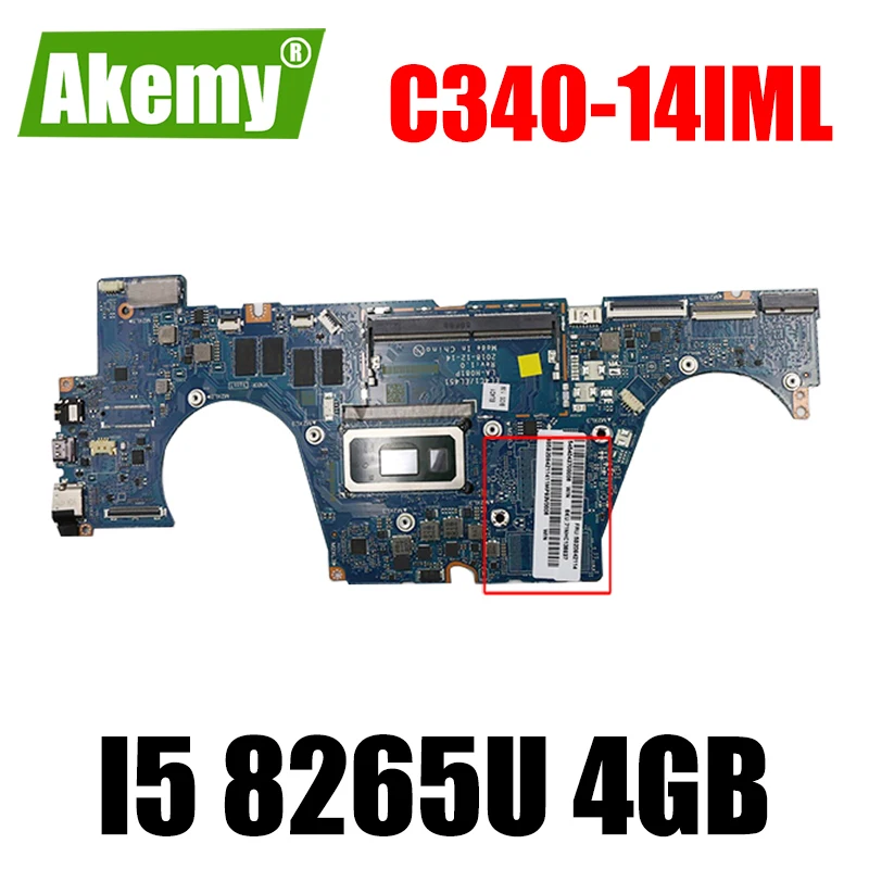 

Материнская плата для ноутбука Lenovo C340-14IWL FLEX-14IWL S540-14IWL с процессором i5 8265U 4 Гб RAM, протестирована на 100%