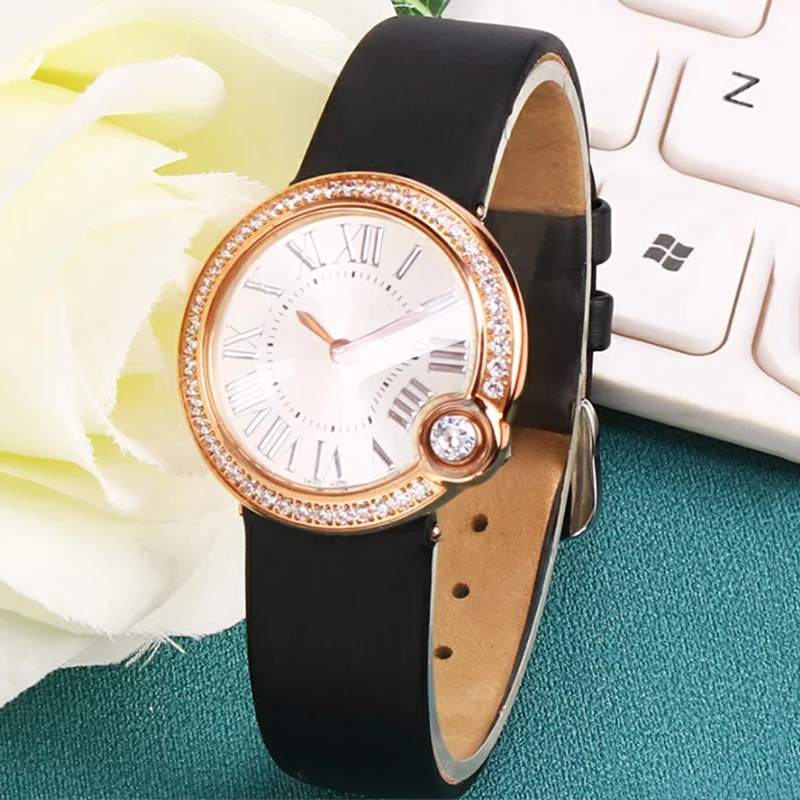 Фото Для Cartier белый воздушный шар W4BL0003 WJBL0006 женский вогнутый ремешок из воловьей кожи шелковый ремешок для часов браслет с вырезом 16 мм синий черный красный №2