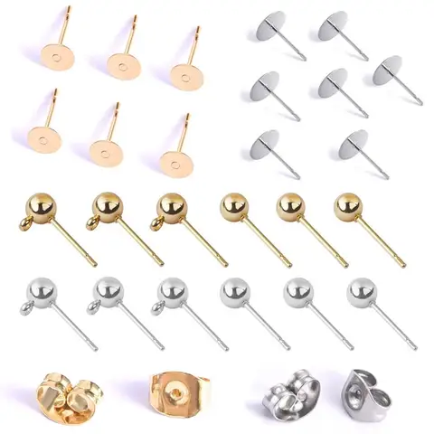 Серьги-гвоздики из нержавеющей стали золотого цвета SEVENWELL