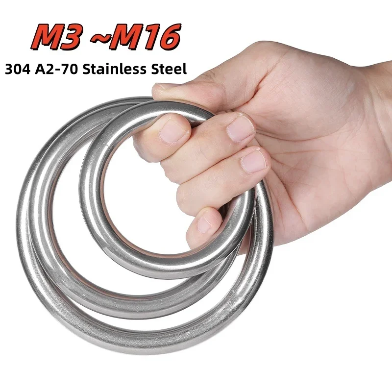 

1-5 шт. бесшовное круглое кольцо 304 A2-70, уплотнительное кольцо из нержавеющей стали, сварные кольца, твердое бесшовное стальное кольцо M3 ~M16, металлическое уплотнительное кольцо