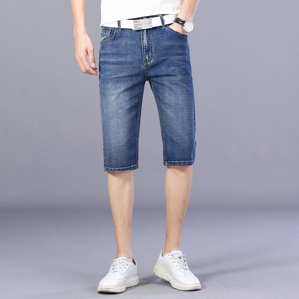 Thoshine Brand Summer Men Thin Jeans Knee Length Male Denim Shorts Fashion Short Jeans Lightweight