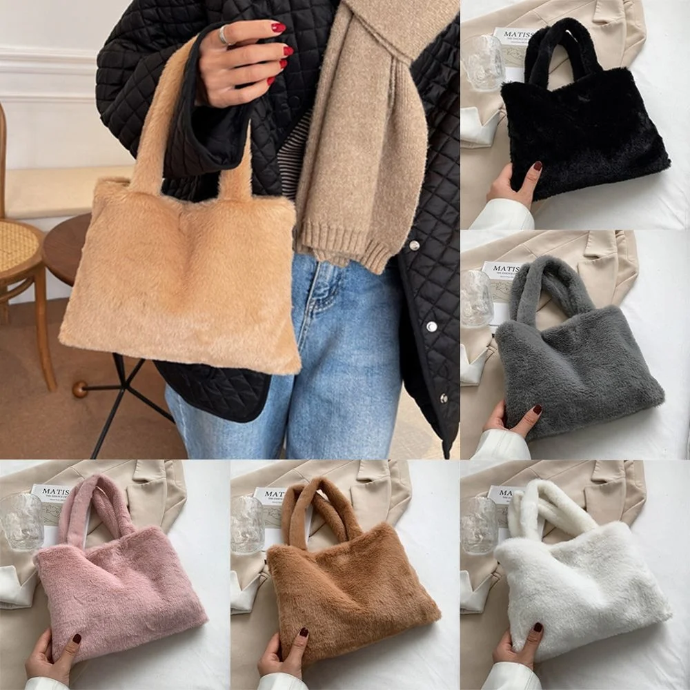 

Популярная универсальная милая мягкая плюшевая сумка, осенне-зимние женские кошельки, женские сумки, пушистая Фотосумка для женщин
