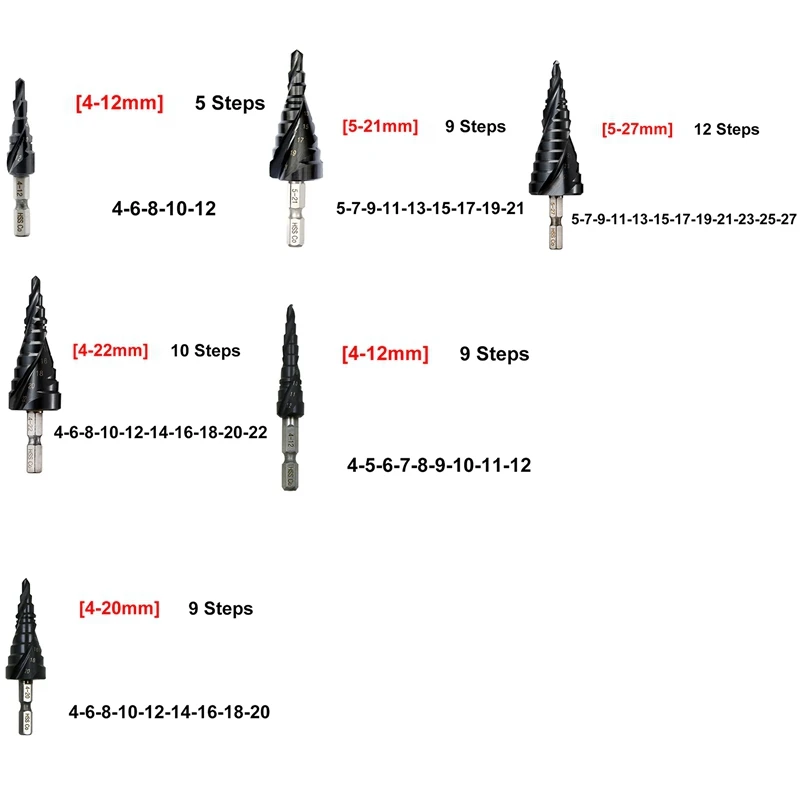 

M35 Tialn Hexagonal Shank Spiral Groove High Speed Steel Cobalt-Containing Step Drill