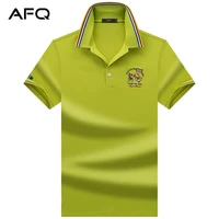 afq popular mens solid color short sleeved t shirt polo shirt casual mens lapel polo shirt t shirt with collar t blood