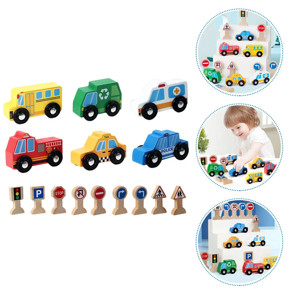 

Road Signs Models Street Playset Early Education Toys Traffic Party Bag Fillers Kids Wood Child