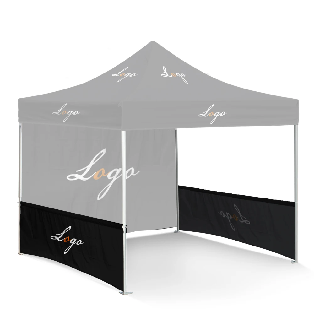 

10x10 canopy tent single side printed half wall advertising event custom print trade show ez pop up marquee gazebo awning