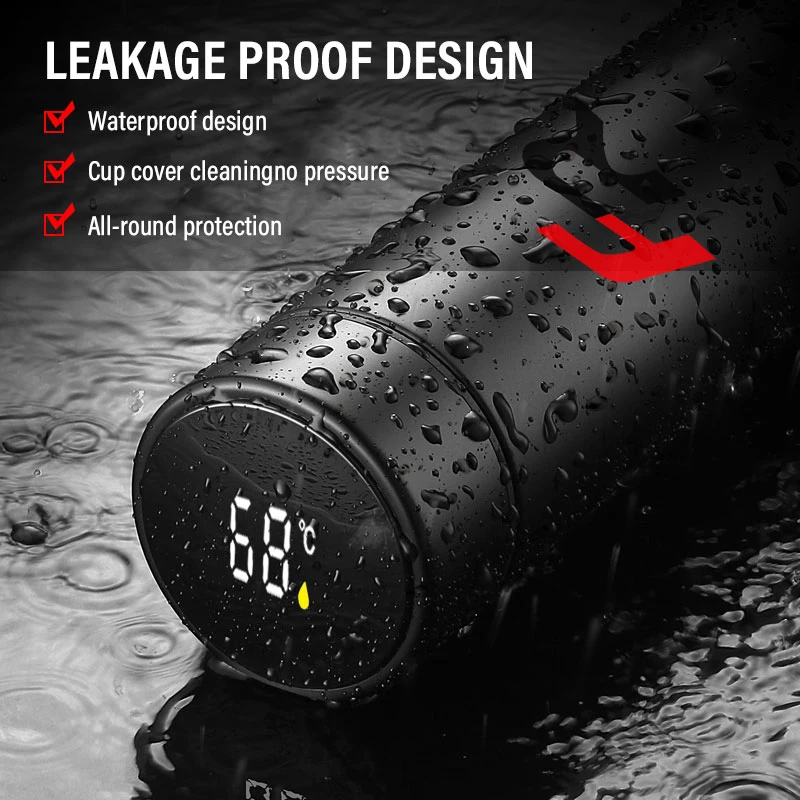 Автомобильный термос из нержавеющей стали емкость 500 мл умный дисплей